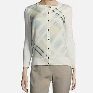 St John Size P Silk and Cashmere Blend Cardigan and Tank Set